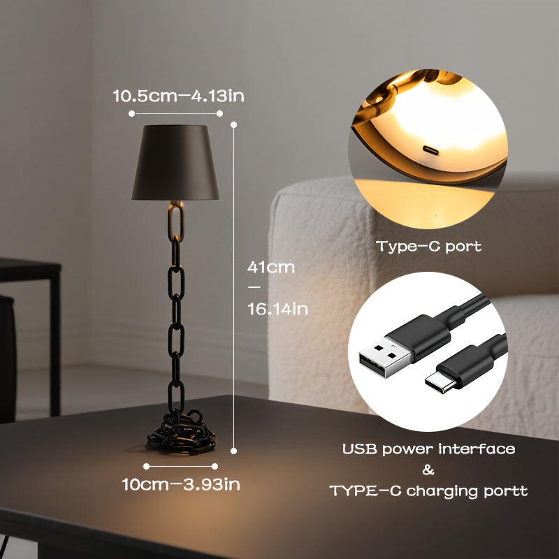 Cordless Chain-Link Table Lamp
