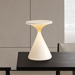 Cordless Hourglass Table Lamp – White