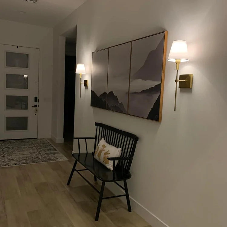 Cordless Fabric Shade Wall Light – alternative angle