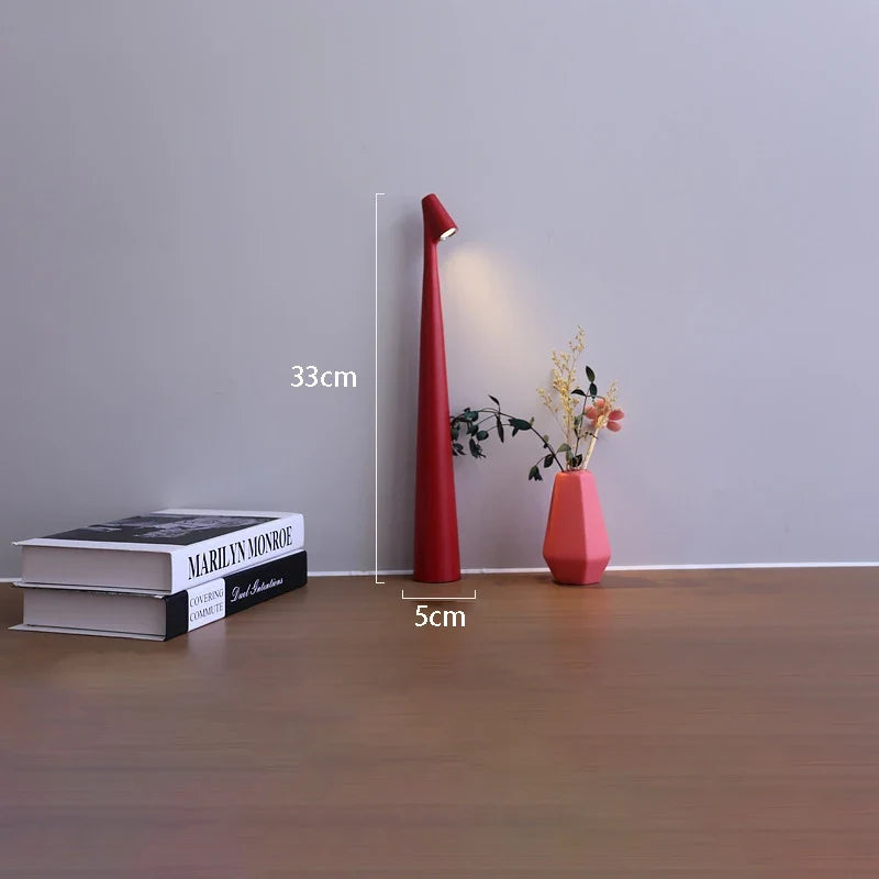 Rechargeable LED Table Lamp in Red