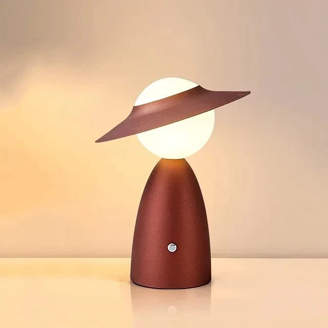 Cordless Table Lamp with Wireless Charger – Red