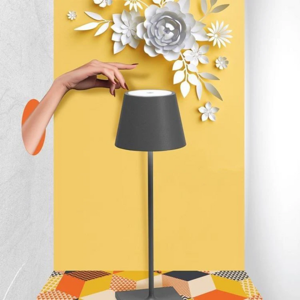 Cordless Touch LED Table Lamp in Grey