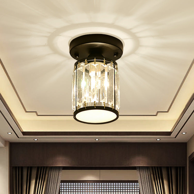 Crystal Semi-Flush Ceiling Light – Black