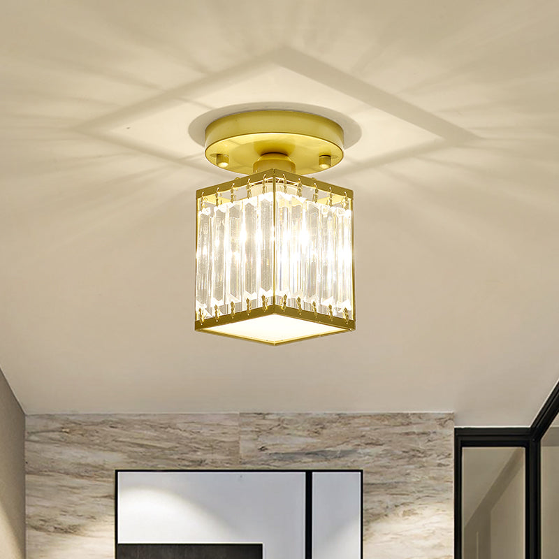 Crystal Semi-Flush Ceiling Light – Gold