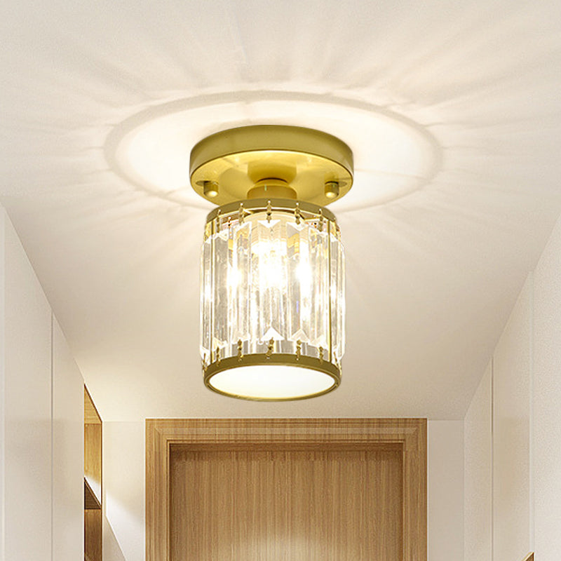 Crystal Semi-Flush Ceiling Light – Gold