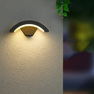 Curved Frame Outdoor Wall Lamp with Motion Sensor