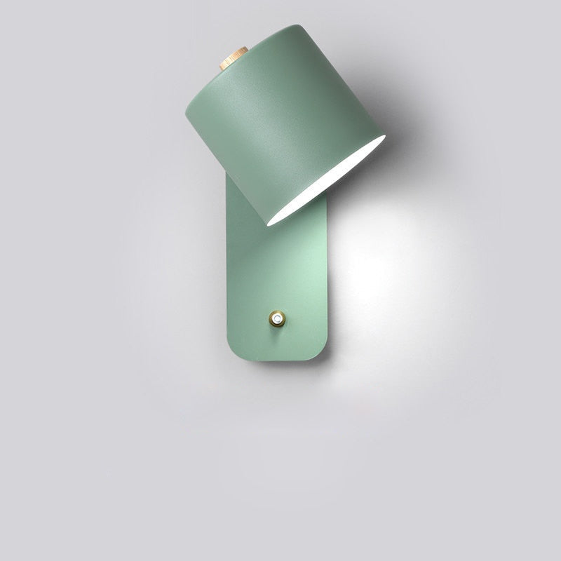 Cylinder LED Wall Lamp with Switch – Green