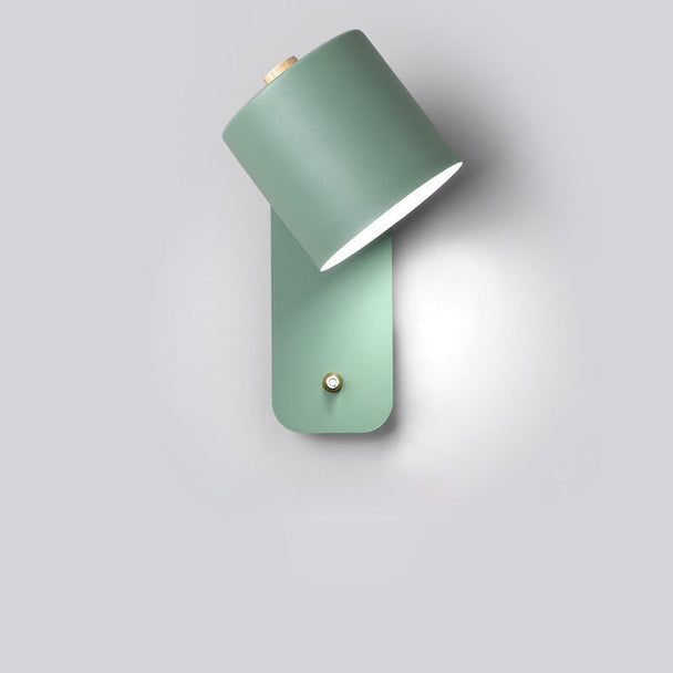 Cylinder LED Wall Lamp with Switch – Green