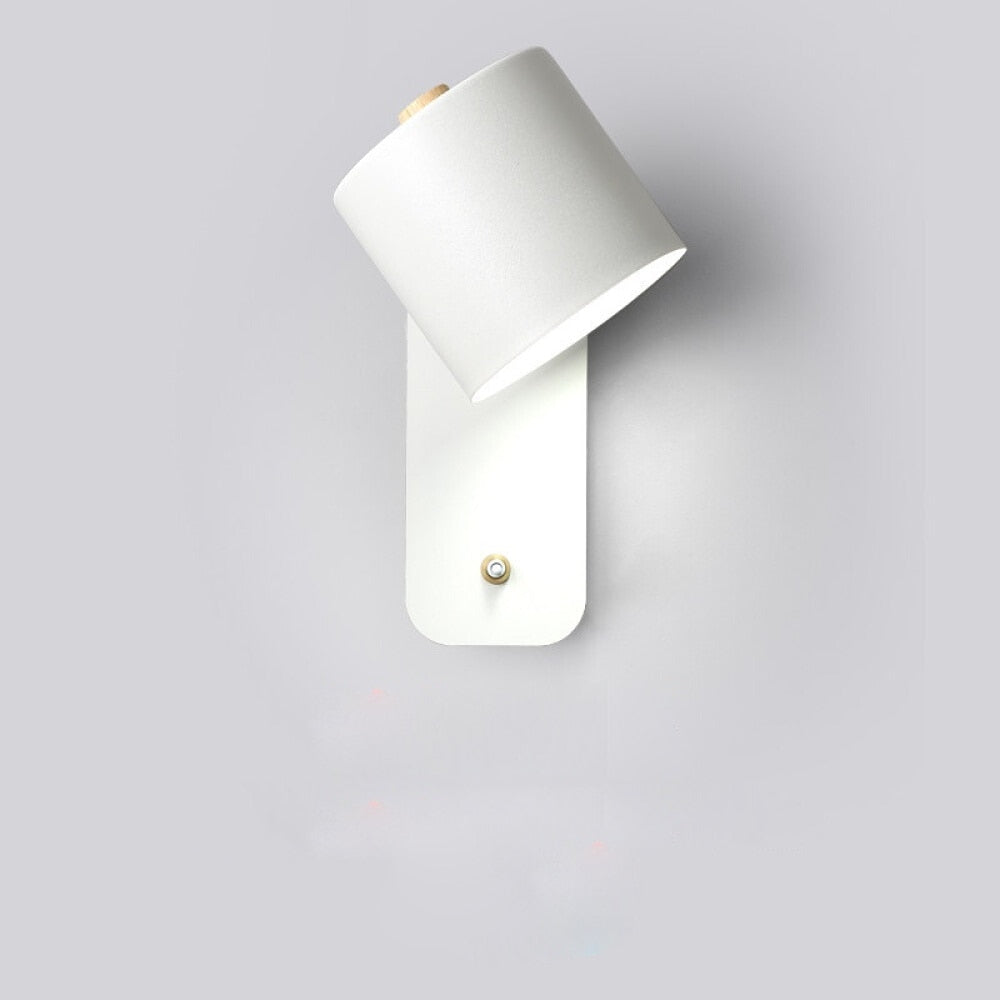 Cylinder LED Wall Lamp with Switch – White