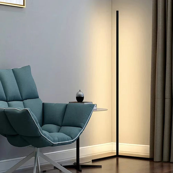 Dimmable LED corner floor lamp with remote control