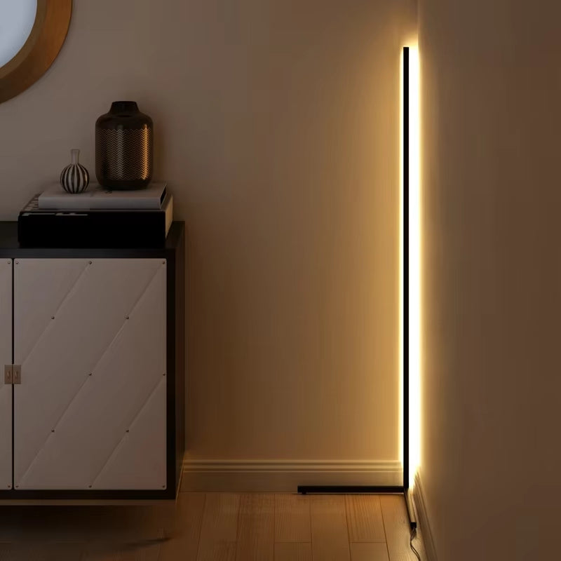 Dimmable LED corner floor lamp with remote control