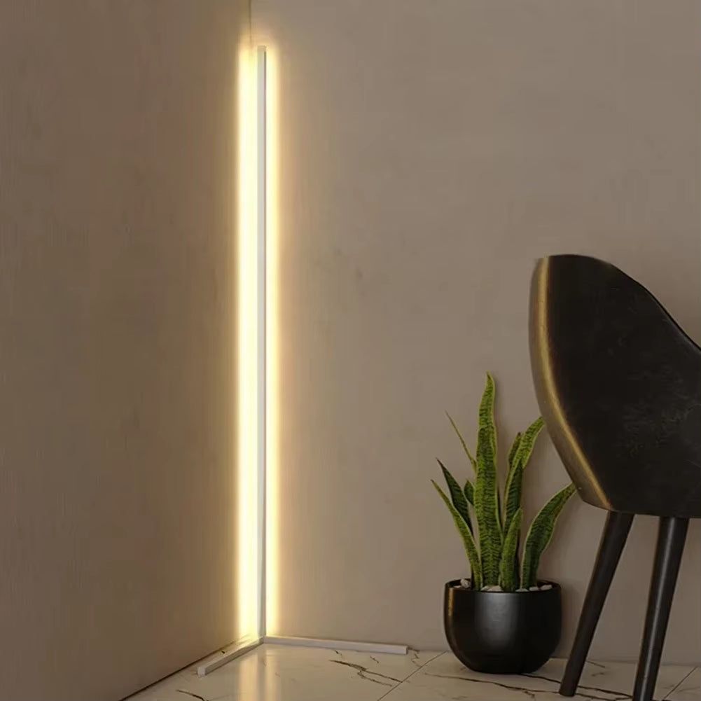 Dimmable LED corner floor lamp with remote control