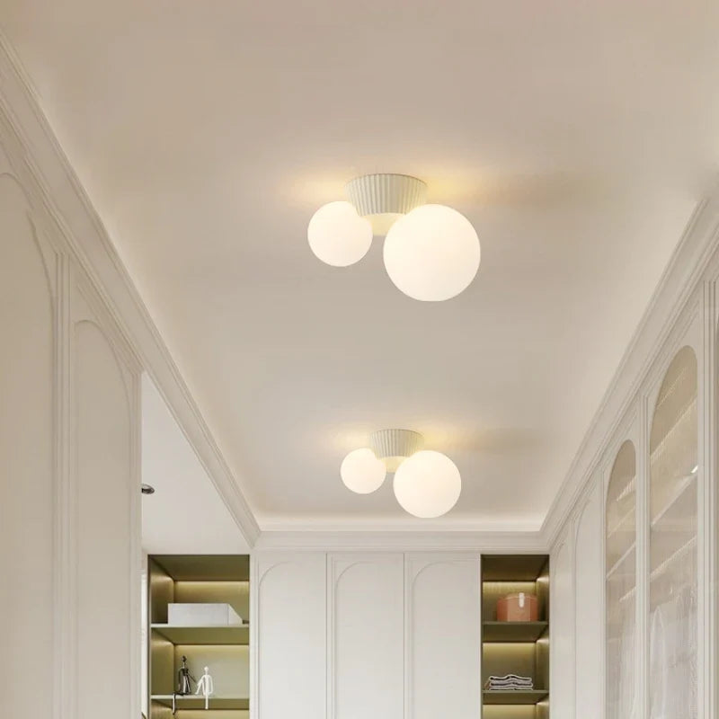 Double Glass Globe Ceiling Light