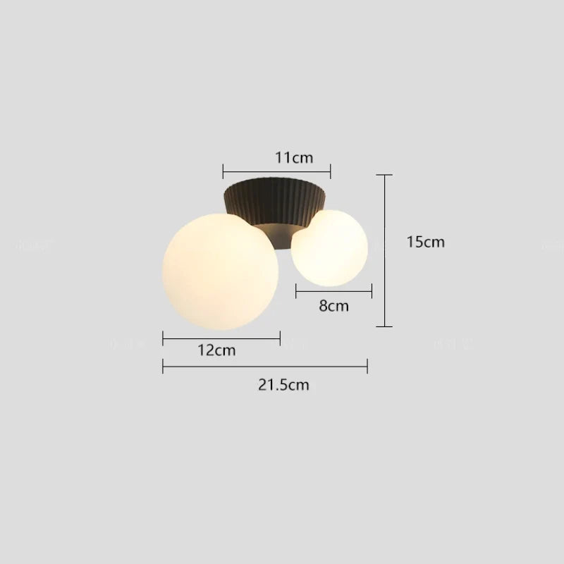 Double Glass Globe Ceiling Light – Black