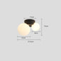 Double Glass Globe Ceiling Light – Black