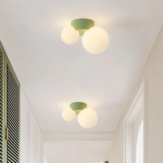 Double Glass Globe Ceiling Light – Green