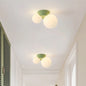 Double Glass Globe Ceiling Light – Green