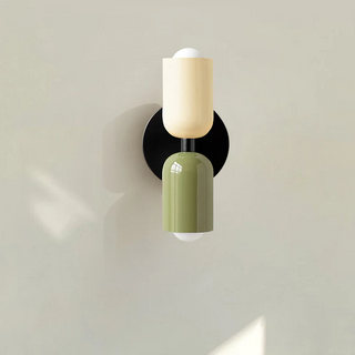 Modern Double-Head Cylinder Wall Light with Circular Base
