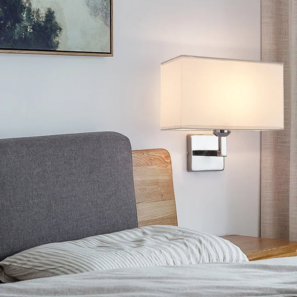 Fabric Shade Wall Lamp with Reading Arm