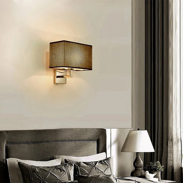 Fabric Shade Wall Lamp with Reading Arm