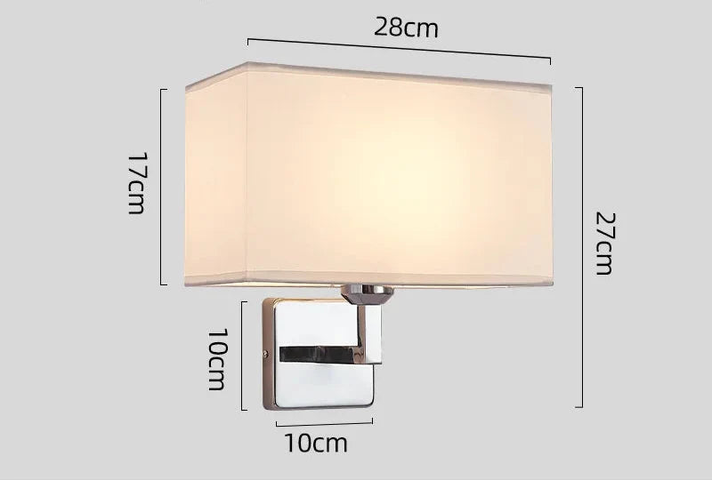 Fabric Shade Wall Lamp with Reading Arm – White