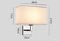 Fabric Shade Wall Lamp with Reading Arm – White