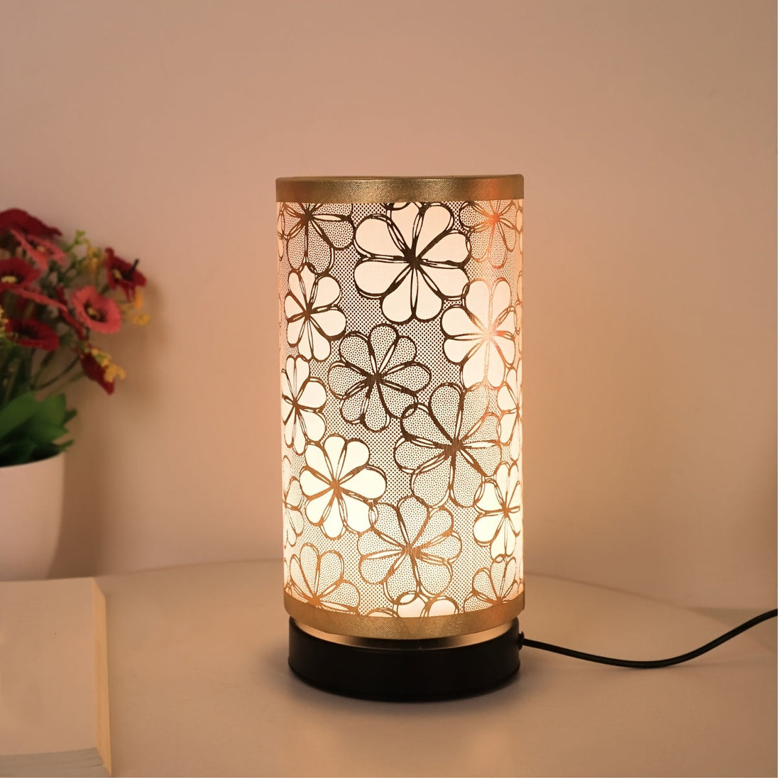 Floral Cut-Out USB Table Lamp
