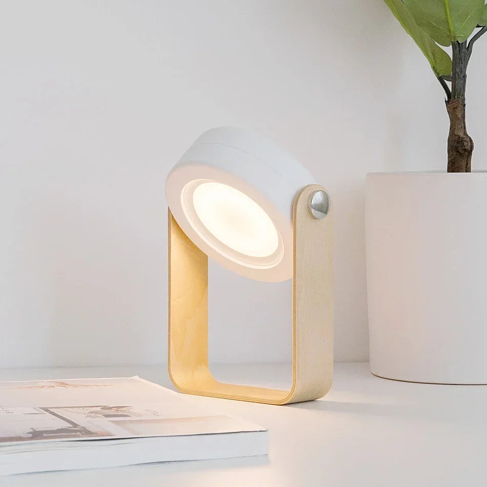 Foldable Lantern Lamp with Wooden Handle
