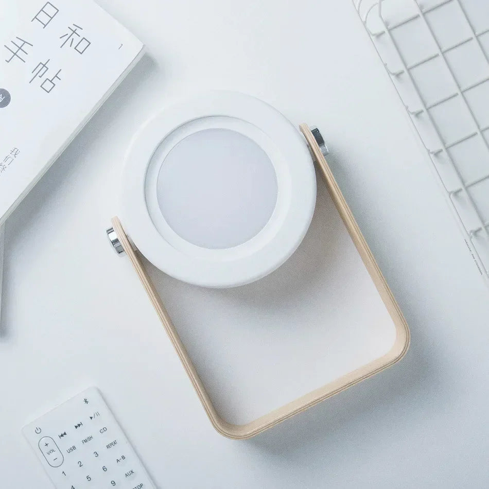 Foldable Lantern Lamp with Wooden Handle