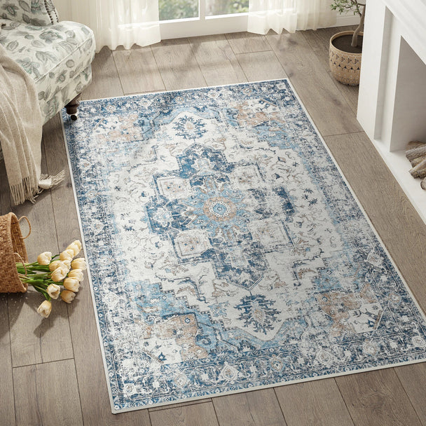 Oriental Medallion Rug – Blue