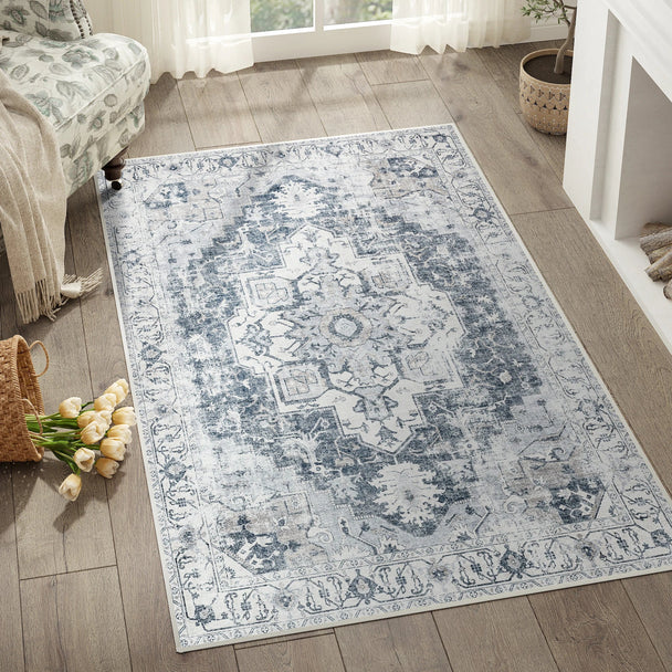 Oriental Medallion Rug – Grey