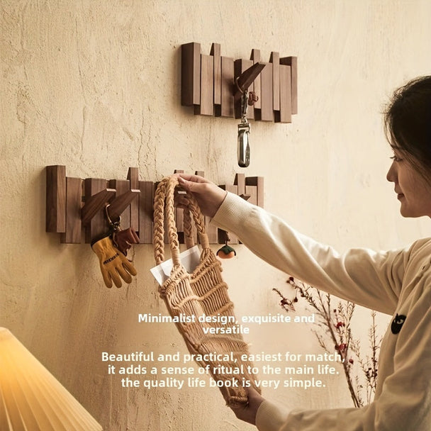 Piano Key Wooden Wall Hook Rack