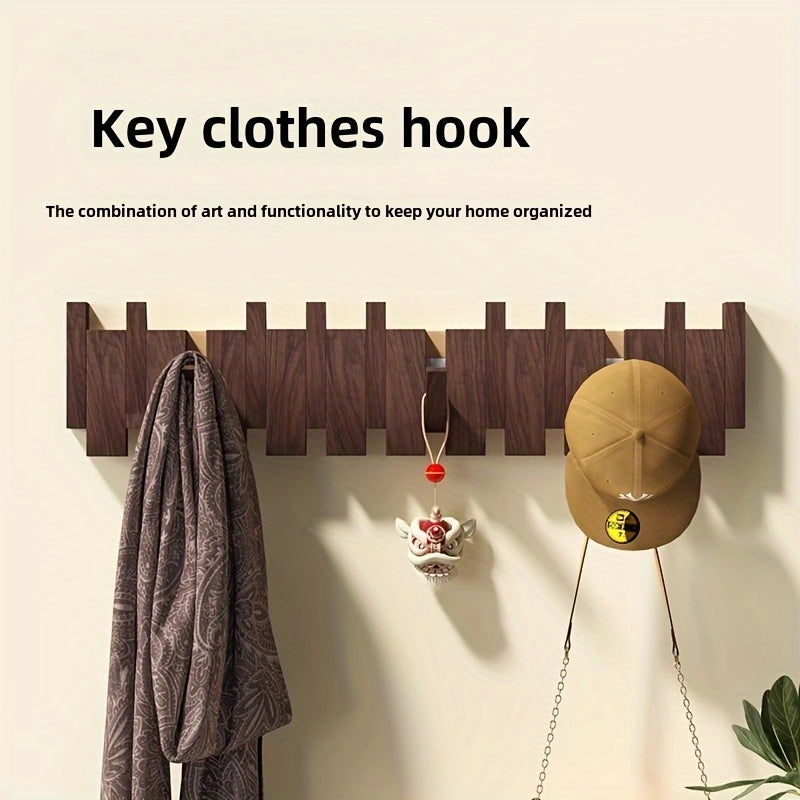 Piano Key Wooden Wall Hook Rack