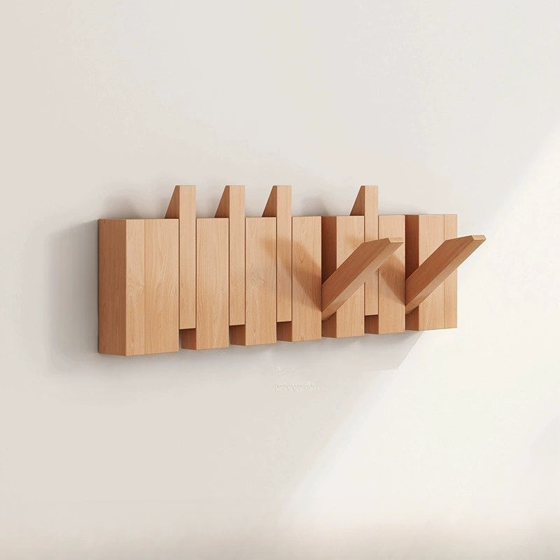 Piano Key Wooden Wall Hook Rack – Natural Wood
