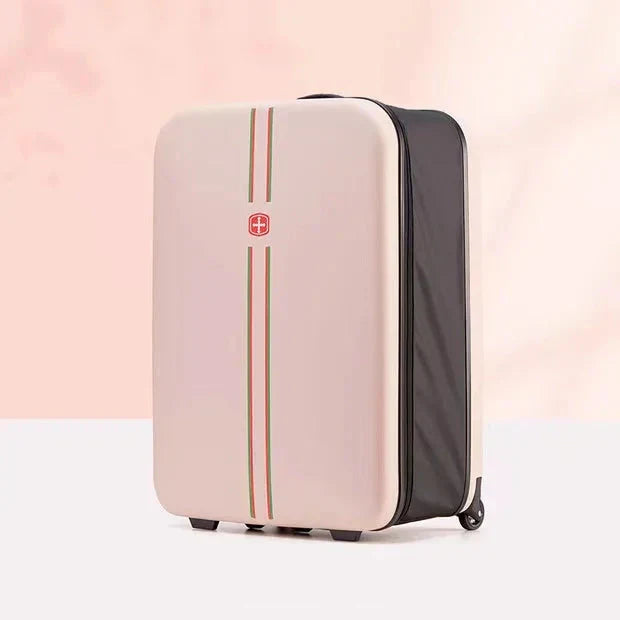 Foldable Hard Shell Suitcase in Pink
