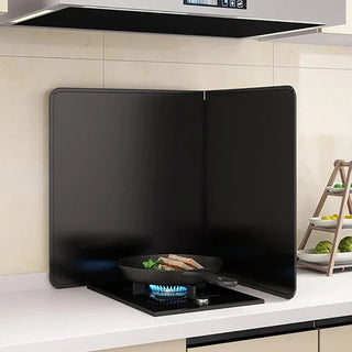 Foldable Stainless Steel Splash Guard in Black