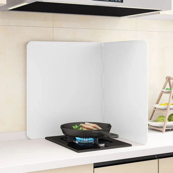 Foldable Stainless Steel Splash Guard in White