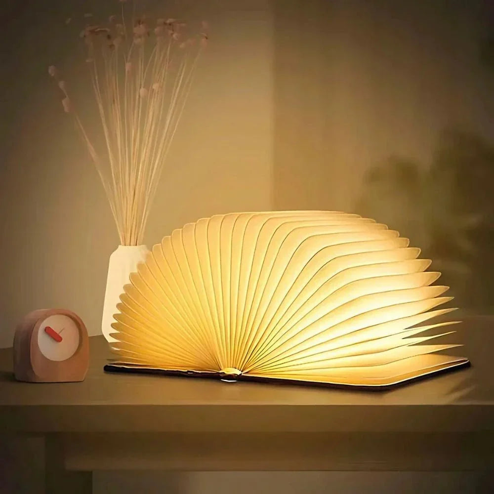 Foldable Book Lamp in Brown