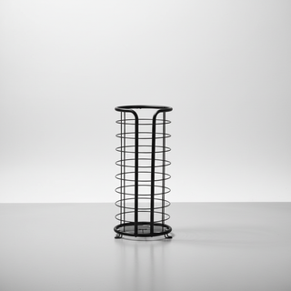 Freestanding Toilet Roll Holder with Storage in Black