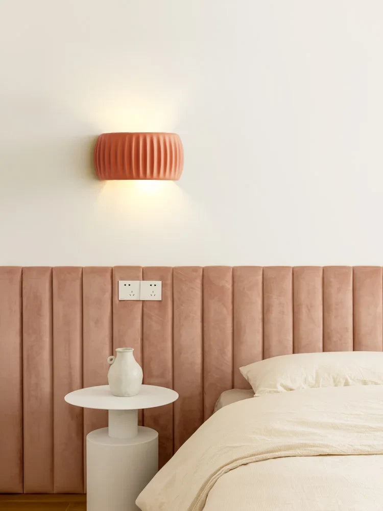 French-Style Textured Resin Wall Lamp – Brown Orange