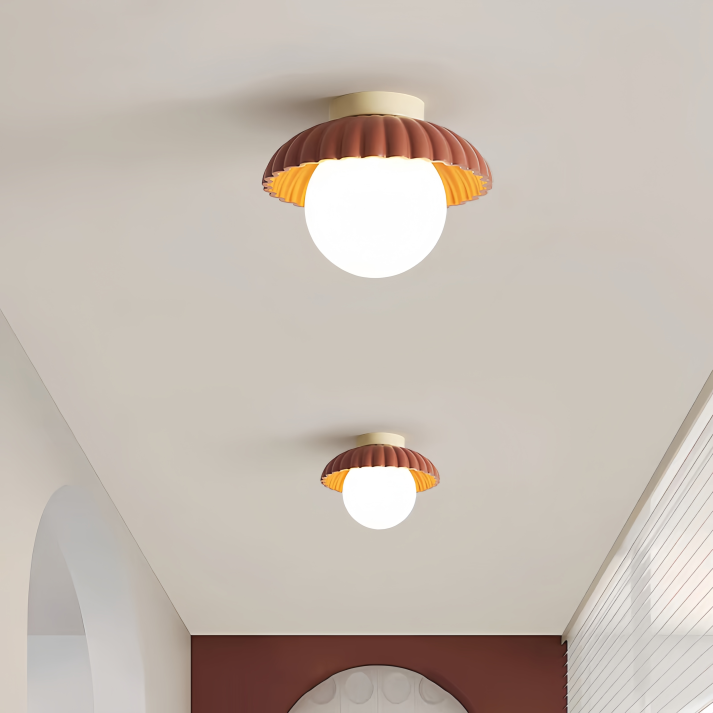Frosted Glass Globe Ceiling Light – close-up
