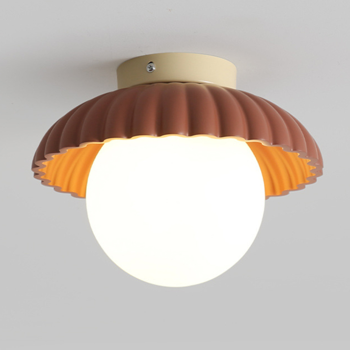Frosted Glass Globe Ceiling Light – in a room setting