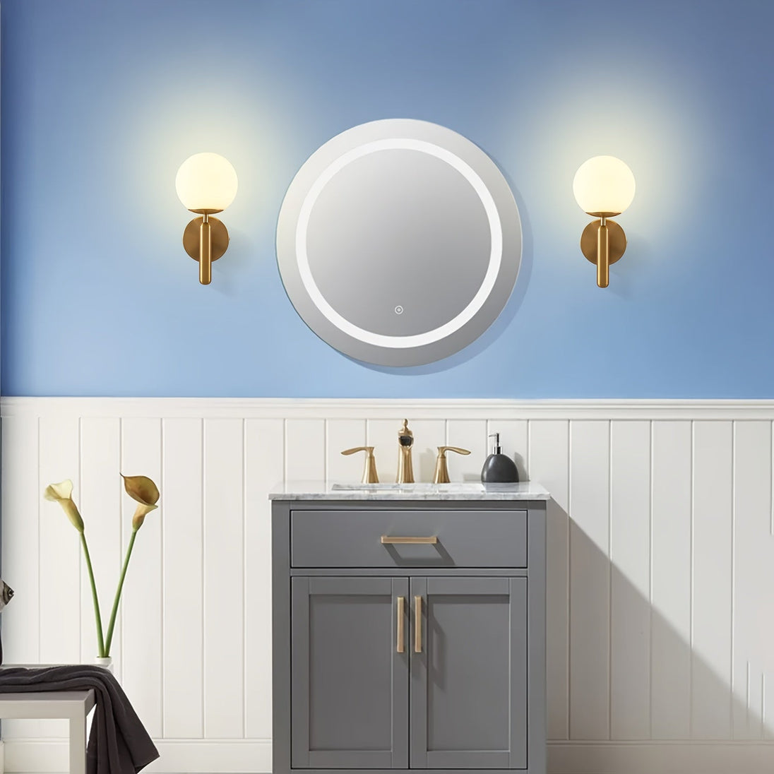Frosted Glass Globe Wall Sconce