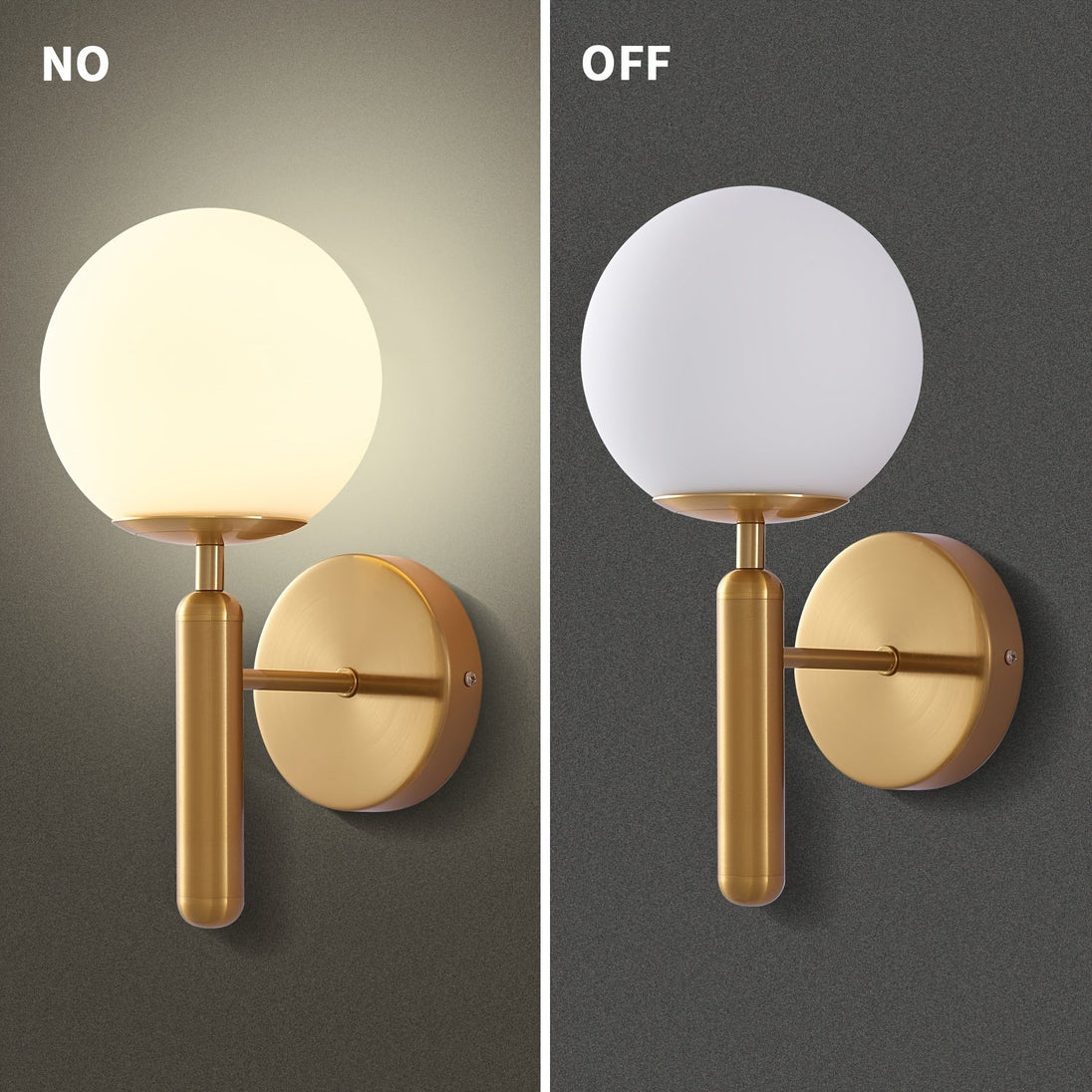 Frosted Glass Globe Wall Sconce