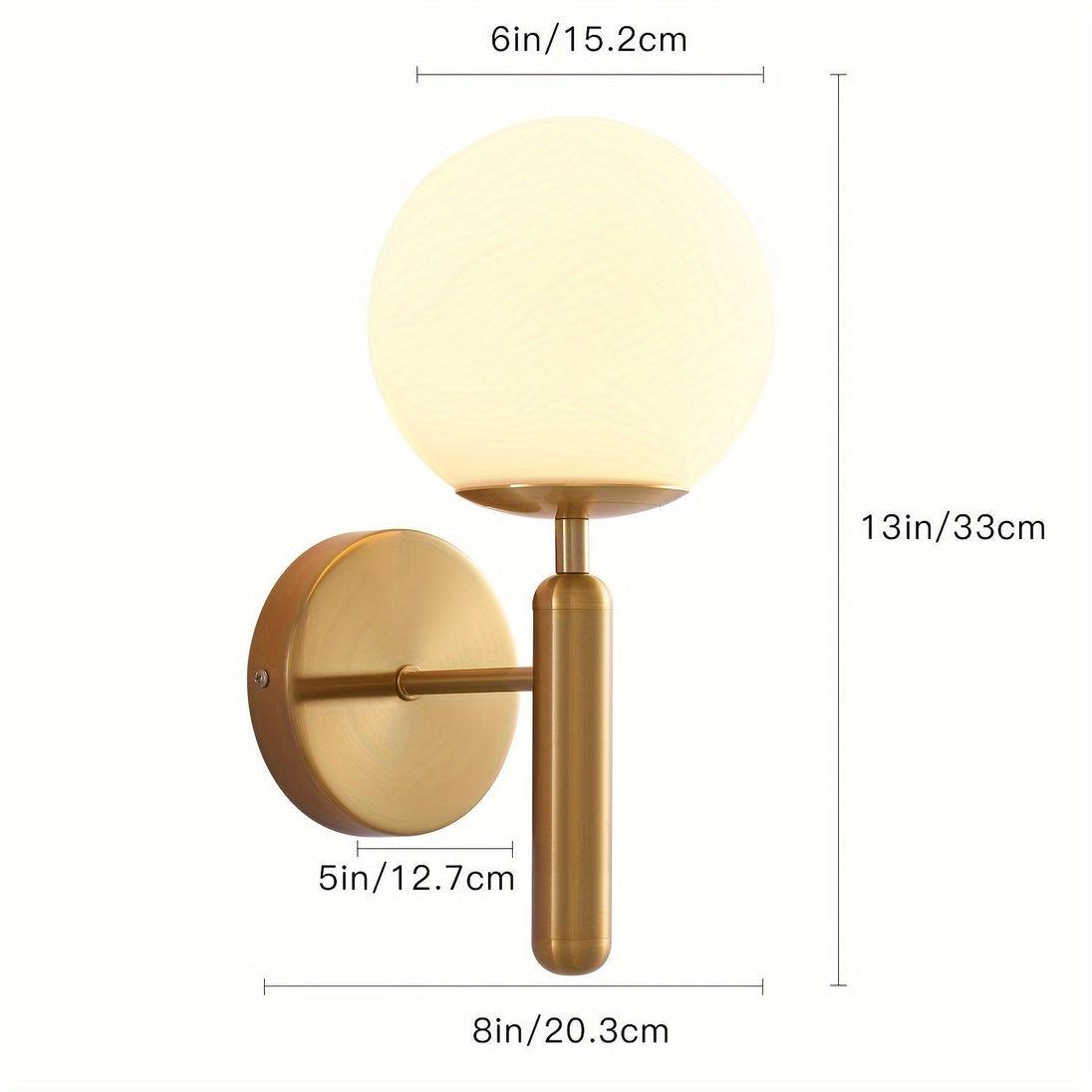 Frosted Glass Globe Wall Sconce – Gold