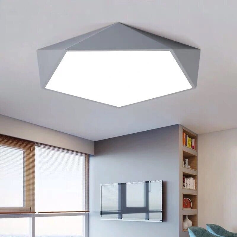 Geometric LED Ceiling Light in Grey