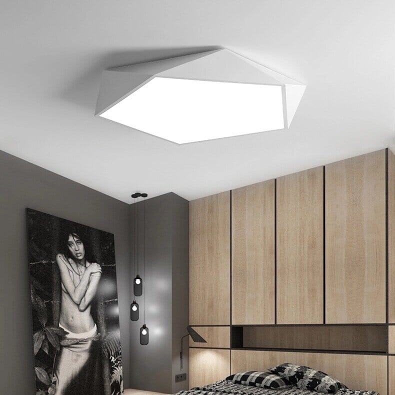 Geometric LED Ceiling Light in White
