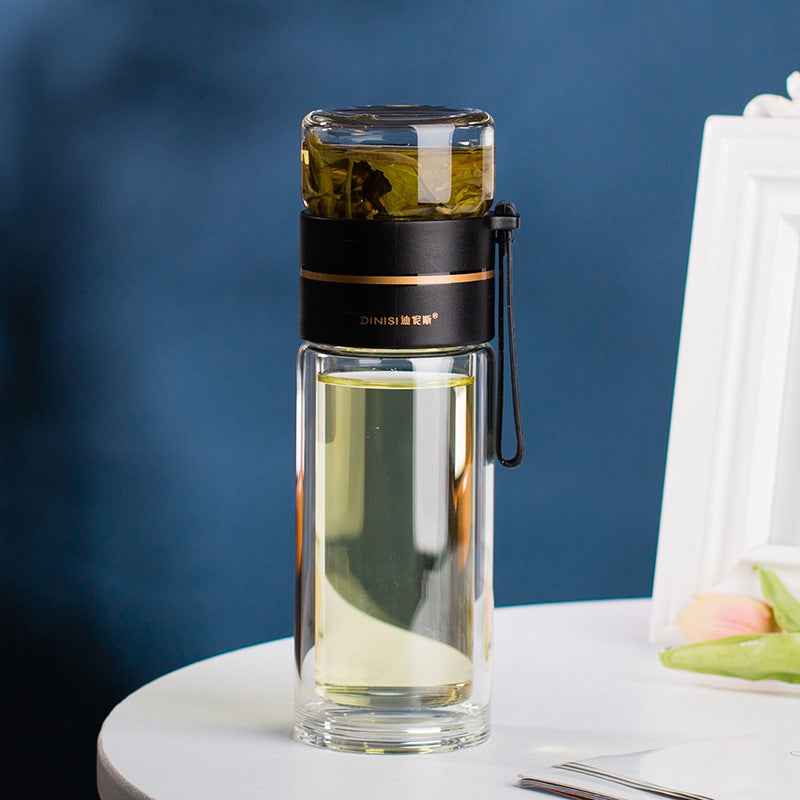 Glass Tea Infuser Bottle in Black