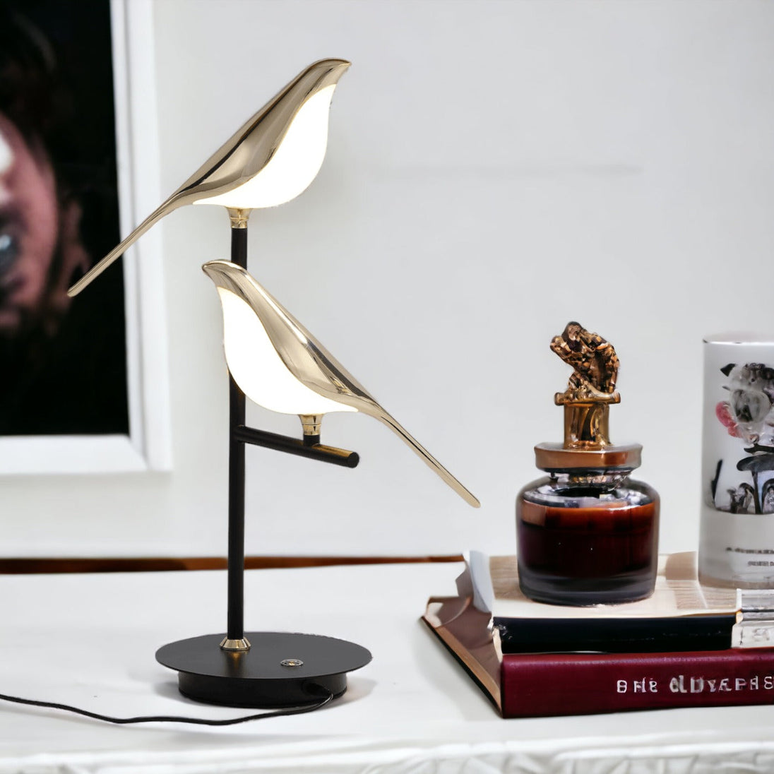 Golden Bird Wall Light – in a room setting