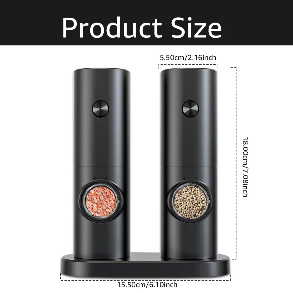 Gravity Electric Salt and Pepper Mill with LED